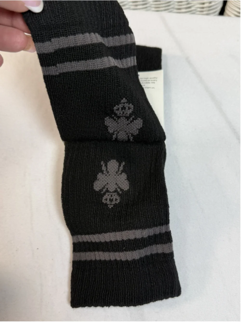 1 Pk Bombas Antimicrobial Black Calf Crew Sock Unisex Large Adult Honeycomb